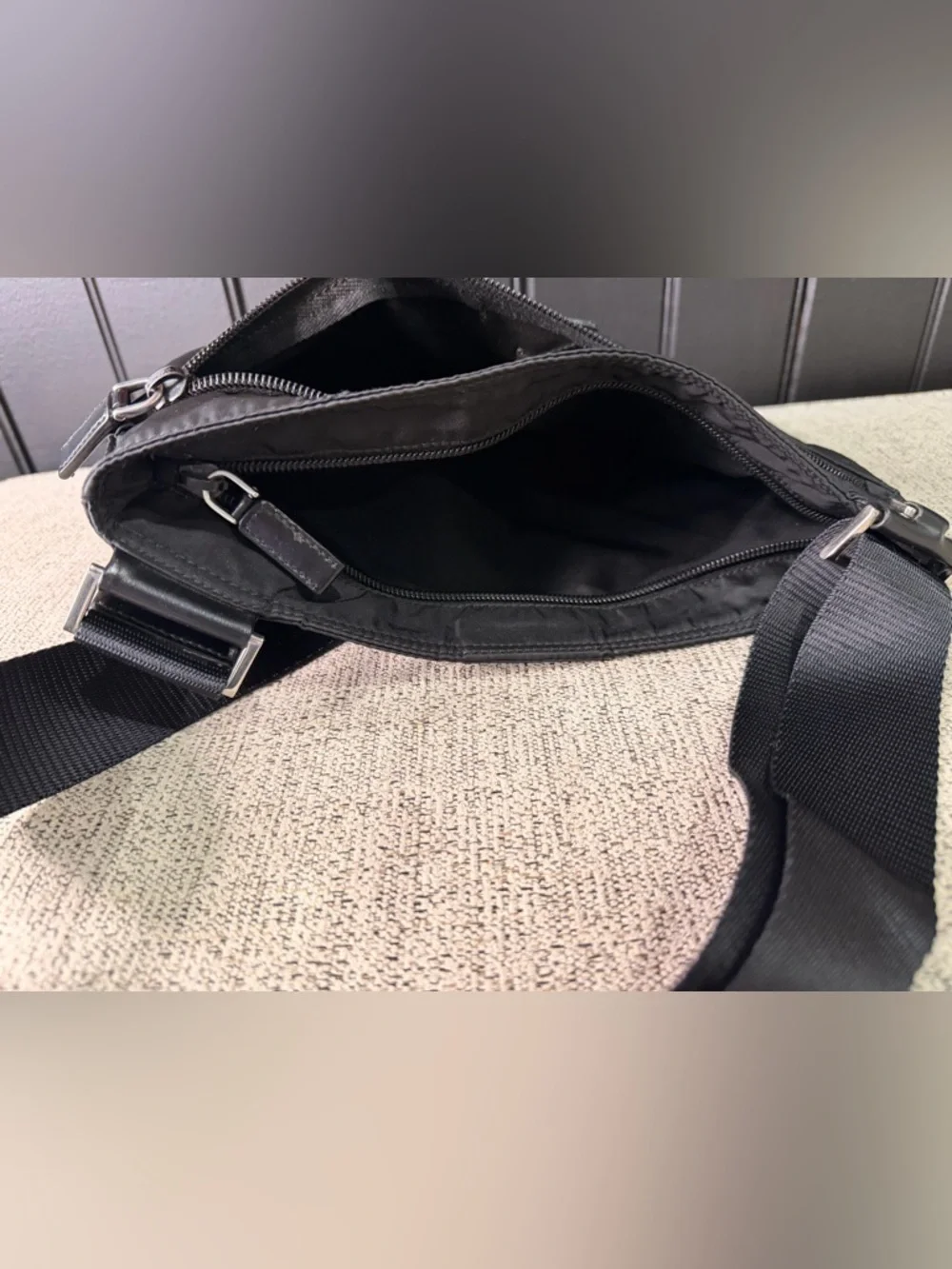 Prada Vintage Black Nylon Crossbody Bag